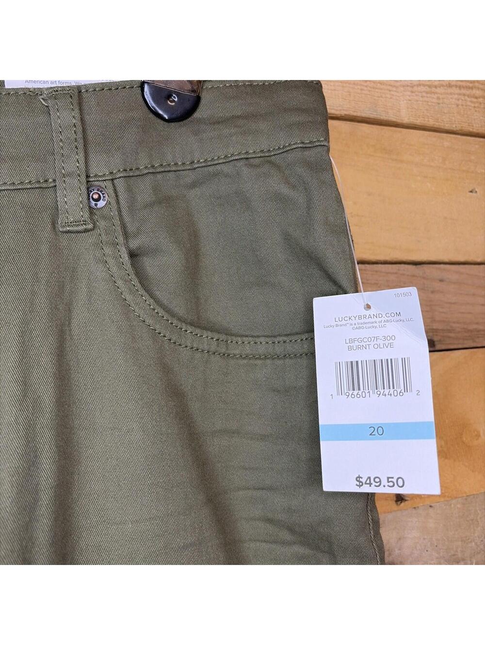 Lucky Brand Pants Boys 20 NWT Classic Straight Stretch Burnt Olive Casual Play - Picture 3 of 9